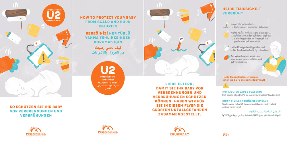 Paulinchen e.V. entwickelt Info-Flyer zur U2-Untersuchung: Babys vor Verbrennungen und Verbrühungen schützen!